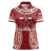 Personalized Mate Maa Tonga Rugby Women Polo Shirt Ofa Atu Tonga LT7 Female Red - Polynesian Pride