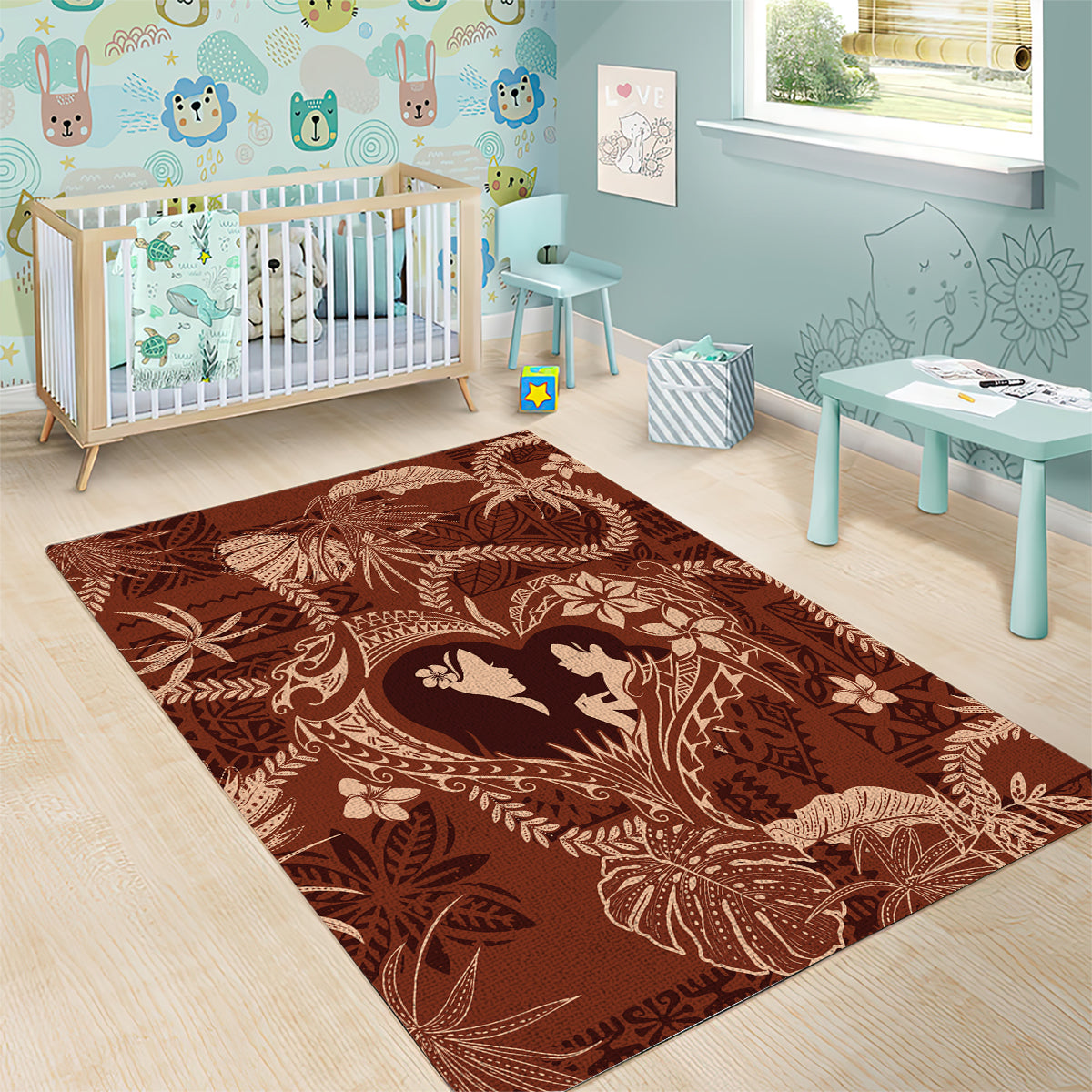 Hawaii Plumeria Area Rug Hau'oli la Makuahine Sunburned LT7 - Polynesian Pride
