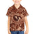 Hawaii Plumeria Family Matching Off Shoulder Short Dress and Hawaiian Shirt Hau'oli la Makuahine Sunburned LT7 Son's Shirt Brown - Polynesian Pride