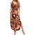 Hawaii Plumeria Summer Maxi Dress Hau'oli la Makuahine Sunburned LT7 Women Brown - Polynesian Pride