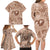 Hawaii Plumeria Family Matching Long Sleeve Bodycon Dress and Hawaiian Shirt Hau'oli la Makuahine Beige LT7 - Polynesian Pride