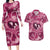 Hawaii Plumeria Couples Matching Long Sleeve Bodycon Dress and Hawaiian Shirt Hau'oli la Makuahine Rosy LT7 Pink - Polynesian Pride