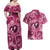 Hawaii Plumeria Couples Matching Off Shoulder Maxi Dress and Hawaiian Shirt Hau'oli la Makuahine Rosy LT7 - Polynesian Pride