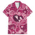 Hawaii Plumeria Family Matching Mermaid Dress and Hawaiian Shirt Hau'oli la Makuahine Rosy LT7 Dad's Shirt - Short Sleeve Pink - Polynesian Pride