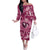 Hawaii Plumeria Family Matching Off The Shoulder Long Sleeve Dress and Hawaiian Shirt Hau'oli la Makuahine Rosy LT7 Mom's Dress Pink - Polynesian Pride