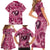 Hawaii Plumeria Family Matching Short Sleeve Bodycon Dress and Hawaiian Shirt Hau'oli la Makuahine Rosy LT7 - Polynesian Pride