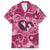 Hawaii Plumeria Family Matching Short Sleeve Bodycon Dress and Hawaiian Shirt Hau'oli la Makuahine Rosy LT7 Dad's Shirt - Short Sleeve Pink - Polynesian Pride