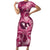 Hawaii Plumeria Family Matching Short Sleeve Bodycon Dress and Hawaiian Shirt Hau'oli la Makuahine Rosy LT7 Mom's Dress Pink - Polynesian Pride