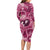 Hawaii Plumeria Long Sleeve Bodycon Dress Hau'oli la Makuahine Rosy LT7 - Polynesian Pride