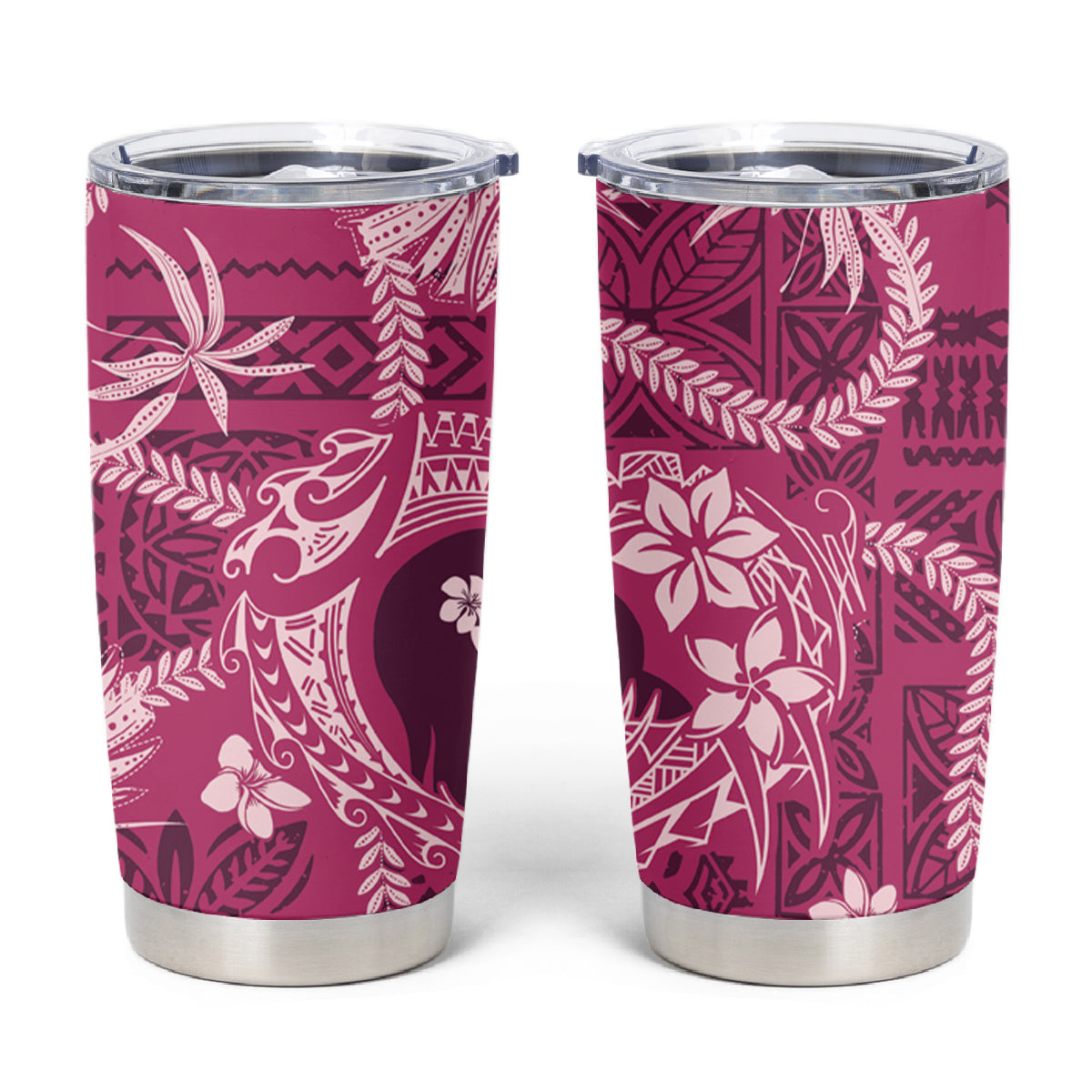 Hawaii Plumeria Tumbler Cup Hau'oli la Makuahine Rosy LT7 Pink - Polynesian Pride