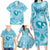 Hawaii Plumeria Family Matching Long Sleeve Bodycon Dress and Hawaiian Shirt Hau'oli la Makuahine Turquoise LT7 - Polynesian Pride