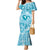 Hawaii Plumeria Family Matching Mermaid Dress and Hawaiian Shirt Hau'oli la Makuahine Turquoise LT7 Mom's Dress Turquoise - Polynesian Pride