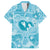 Hawaii Plumeria Family Matching Puletasi and Hawaiian Shirt Hau'oli la Makuahine Turquoise LT7 Dad's Shirt - Short Sleeve Turquoise - Polynesian Pride