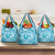 Hawaii Plumeria Grocery Bag Hau'oli la Makuahine Turquoise