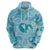 Hawaii Plumeria Hoodie Hau'oli la Makuahine Turquoise LT7 - Polynesian Pride