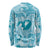 Hawaii Plumeria Long Sleeve Shirt Hau'oli la Makuahine Turquoise LT7 - Polynesian Pride