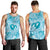 Hawaii Plumeria Men Tank Top Hau'oli la Makuahine Turquoise LT7 - Polynesian Pride