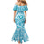 Hawaii Plumeria Mermaid Dress Hau'oli la Makuahine Turquoise LT7 - Polynesian Pride