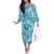 Hawaii Plumeria Off The Shoulder Long Sleeve Dress Hau'oli la Makuahine Turquoise LT7 Women Turquoise - Polynesian Pride