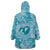 Hawaii Plumeria Wearable Blanket Hoodie Hau'oli la Makuahine Turquoise LT7 - Polynesian Pride