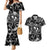 Hawaii Plumeria Couples Matching Mermaid Dress and Hawaiian Shirt Hau'oli la Makuahine Monochrome LT7 Black - Polynesian Pride