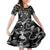 Hawaii Plumeria Family Matching Off Shoulder Short Dress and Hawaiian Shirt Hau'oli la Makuahine Monochrome LT7 Daughter's Dress Black - Polynesian Pride