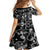 Hawaii Plumeria Family Matching Off Shoulder Short Dress and Hawaiian Shirt Hau'oli la Makuahine Monochrome LT7 - Polynesian Pride