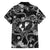 Hawaii Plumeria Family Matching Off Shoulder Short Dress and Hawaiian Shirt Hau'oli la Makuahine Monochrome LT7 - Polynesian Pride