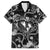 Hawaii Plumeria Family Matching Puletasi and Hawaiian Shirt Hau'oli la Makuahine Monochrome LT7 Dad's Shirt - Short Sleeve Black - Polynesian Pride