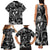 Hawaii Plumeria Family Matching Tank Maxi Dress and Hawaiian Shirt Hau'oli la Makuahine Monochrome LT7 - Polynesian Pride