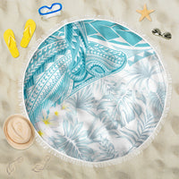 Polynesia Humpback Whale Beach Blanket Tropical Plumeria Turquoise LT7 One Size 150cm Turquoise - Polynesian Pride