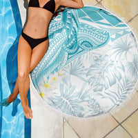 Polynesia Humpback Whale Beach Blanket Tropical Plumeria Turquoise LT7 - Polynesian Pride