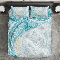 Polynesia Humpback Whale Bedding Set Tropical Plumeria Turquoise LT7 Turquoise - Polynesian Pride