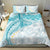 Polynesia Humpback Whale Bedding Set Tropical Plumeria Turquoise