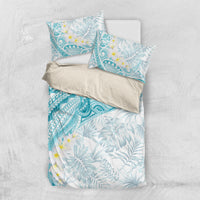 Polynesia Humpback Whale Bedding Set Tropical Plumeria Turquoise LT7 US Twin 172cm x 218cm Turquoise - Polynesian Pride
