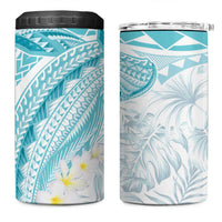 Polynesia Humpback Whale 4 in 1 Can Cooler Tumbler Tropical Plumeria Turquoise LT7 One Size: 16 oz Turquoise - Polynesian Pride