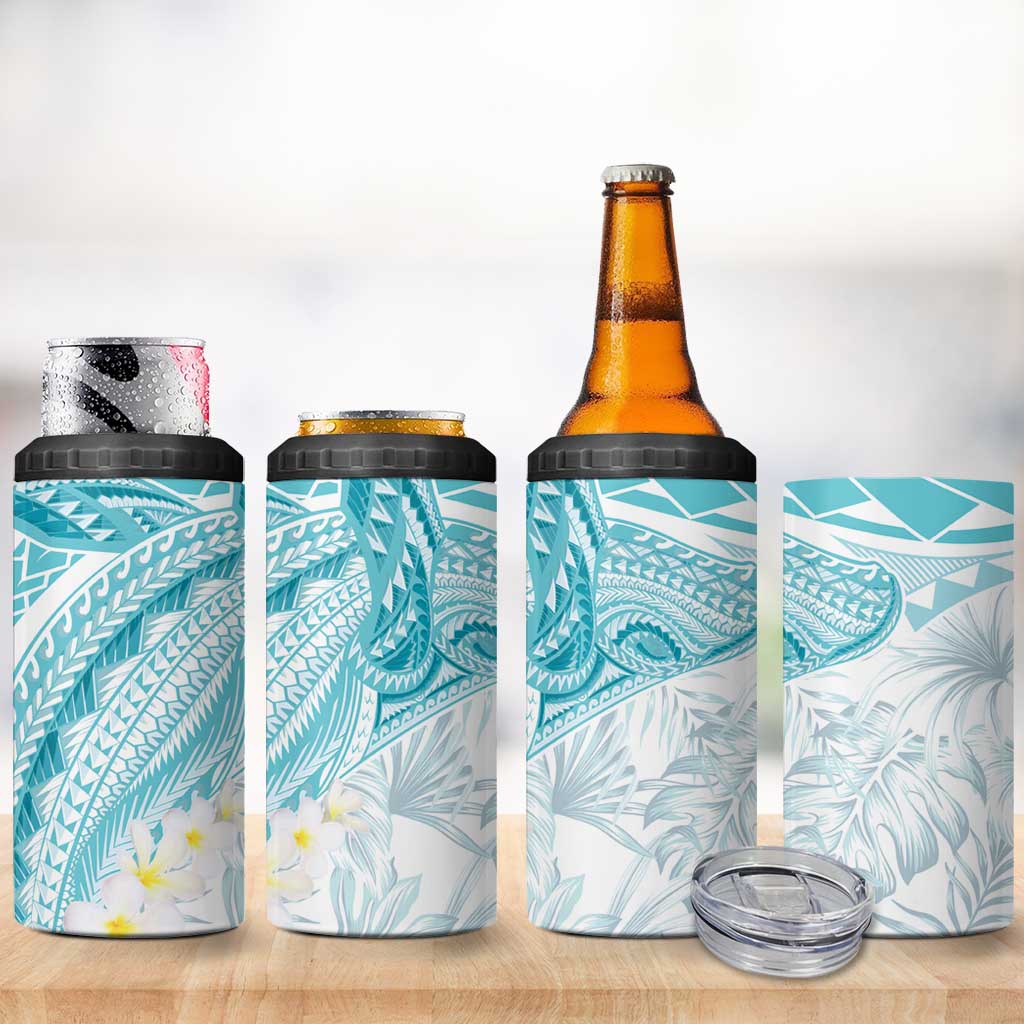 Polynesia Humpback Whale 4 in 1 Can Cooler Tumbler Tropical Plumeria Turquoise LT7 - Polynesian Pride