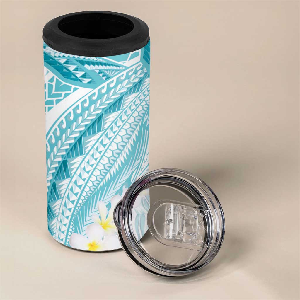 Polynesia Humpback Whale 4 in 1 Can Cooler Tumbler Tropical Plumeria Turquoise LT7 - Polynesian Pride