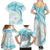 Polynesia Humpback Whale Family Matching Summer Maxi Dress and Hawaiian Shirt Tropical Plumeria Turquoise