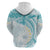 Polynesia Humpback Whale Hoodie Tropical Plumeria Turquoise