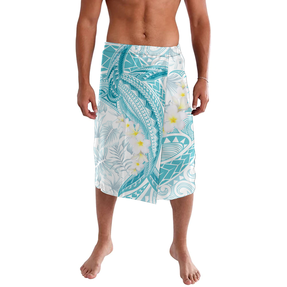 Polynesia Humpback Whale Lavalava Tropical Plumeria Turquoise LT7 Turquoise - Polynesian Pride