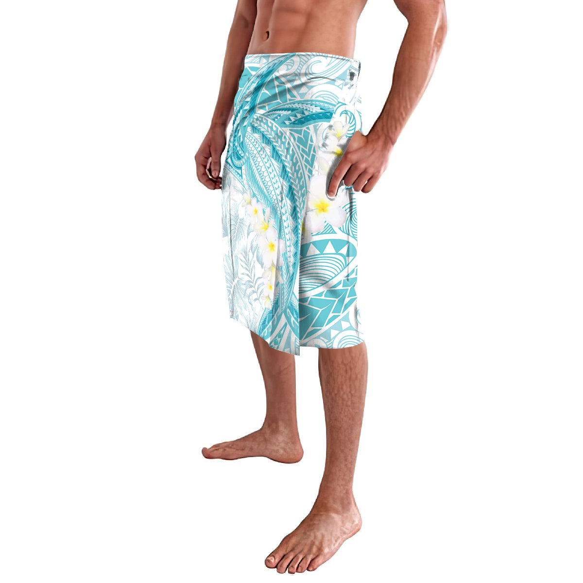 Polynesia Humpback Whale Lavalava Tropical Plumeria Turquoise LT7 - Polynesian Pride