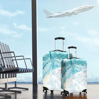 Polynesia Humpback Whale Luggage Cover Tropical Plumeria Turquoise LT7 - Polynesian Pride
