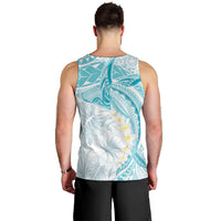 Polynesia Humpback Whale Men Tank Top Tropical Plumeria Turquoise LT7 - Polynesian Pride