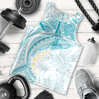 Polynesia Humpback Whale Men Tank Top Tropical Plumeria Turquoise LT7 - Polynesian Pride