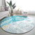 Polynesia Humpback Whale Round Carpet Tropical Plumeria Turquoise