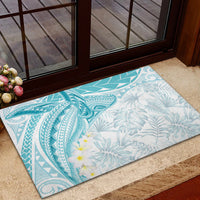 Polynesia Humpback Whale Rubber Doormat Tropical Plumeria Turquoise LT7 - Polynesian Pride