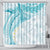 Polynesia Humpback Whale Shower Curtain Tropical Plumeria Turquoise