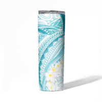 Polynesia Humpback Whale Skinny Tumbler Tropical Plumeria Turquoise LT7 - Polynesian Pride