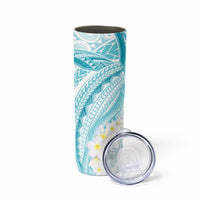 Polynesia Humpback Whale Skinny Tumbler Tropical Plumeria Turquoise LT7 - Polynesian Pride